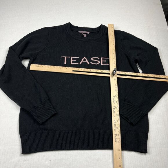 Victorias Secret Y2K Tease Graphic Print Sweater Black Lounge Comfort Pullover - Picture 6 of 10